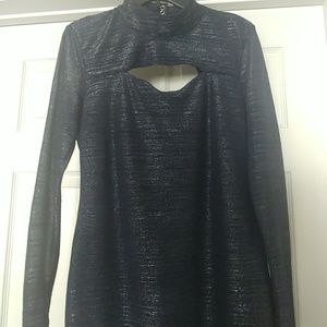 Navy blue with silver threading cocktail dress.